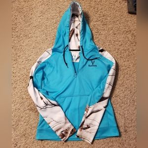 1/4 zip Blue with white camo hoodie